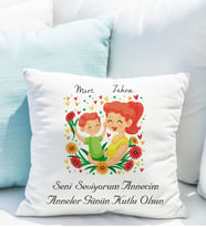 Kişiye Özel Anneler Günü Yastığı Anne-Oğul