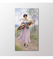Arty Tablo Madchen in Fliederfarbenem Kleid Tablo (Karışık)