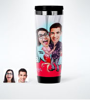 BK Gift Kişiye Özel Sevgililer Karikatürlü Çelik Termos Bardak  2