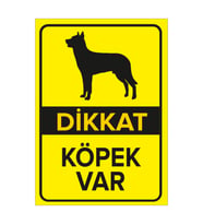 MIGNATIS - Dikkat Köpek Var Levhası Siyah Alman Kurdu - Sac Malzeme 35x50cm