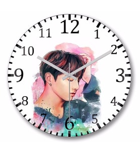 Bts Jungkook  Duvar   Saati Bombeli Gercek Cam