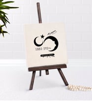 BK Gift Kişiye Özel Atatürk Temalı Şovaleli Doğal Taş-5 (Beyaz)