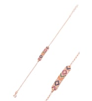 Söğütlü Silver Gümüş rose kilim bileklik