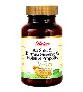 Balen V5 Arı Sütü - Kırmızı Ginseng - Polen - Propolis Tablet