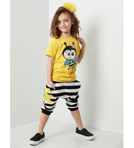 Vız Vız Maya Kız Çocuk T-shirt Kapri Şort Takım (Çok Renkli)