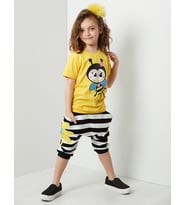 Vız Vız Maya Kız Çocuk T-shirt Kapri Şort Takım (Çok Renkli)