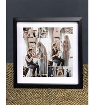 Kişiye Özel Kolaj Çalışmalı Fotoğraflı Kare Çerçeve (Siyah)