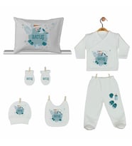 Pia Baby GL 2004 İsme Özel Leylekli Yastık Zıbın Set