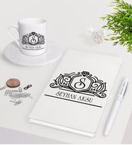 BK Gift Kişiye Özel İsimli Beyaz Defter Kalem Türk Kahvesi Fincanı Seti-13 (Model 1)