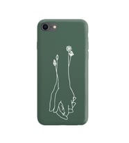 Iphone 8 Çizgi Tasarımlı Koyu Yeşil Lansman Telefon Kılıfı