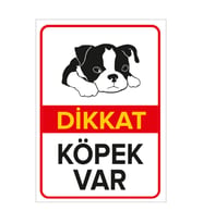 MIGNATIS - Dikkat Köpek Var Levhası Minik Boston Terrier - Sac Malzeme 25x35cm