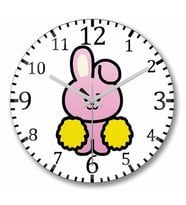 BT21 Cooky  Bts Duvar Saati Bombeli Gercek Cam