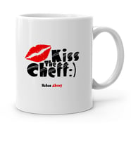 BK Gift Kişiye Özel Aşçıyı Öp Beyaz Kupa Bardak