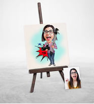 BK Gift Kişiye Özel Bayan Profesyonel Fotoğrafçı Karikatür Şovaleli Doğal Taş  1