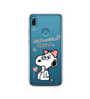 Snoopy Tasarımlı Süper Şeffaf Silikon Telefon Kılıfı Huawei Y6 (Prime) 2019