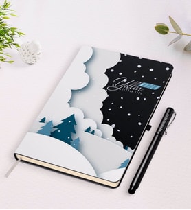 BK Gift Kişiye Özel İsimli Yılbaşı Mutlu Yıllar Siyah Defter ve Kalem Hediye Seti-26 (Model 1)