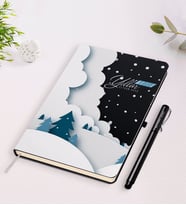 BK Gift Kişiye Özel İsimli Yılbaşı Mutlu Yıllar Siyah Defter ve Kalem Hediye Seti-26 (Model 1)