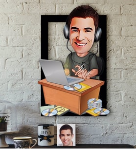 BK Gift Kişiye Özel Bay Gamer Karikatürlü 3D Ahşap Tablo-1
