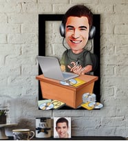 BK Gift Kişiye Özel Bay Gamer Karikatürlü 3D Ahşap Tablo-1