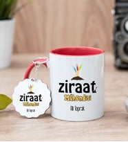 Ziraat Mühendisi Kırmızı Kupa Bardak Ve Anahtarlık Set