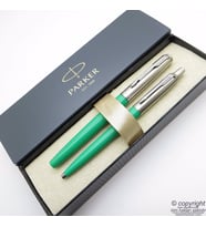 Parker Jotter Original Yeşil Dolma Kalem + Tükenmez Kalem Set  İsme Özel Kalem  Hediyelik Kalem