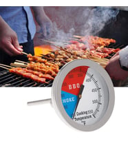 Isı Ölçer Termometre 38°-288° Paslanmaz Çelik Barbekü Sobası Izgara Göstergesi 