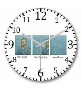 Van Gogh Van Goghing Duvar Saati Bombeli Gercek Cam