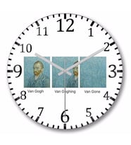 Van Gogh Van Goghing Duvar Saati Bombeli Gercek Cam