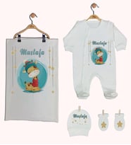 Pia Baby Gl 1934-03 İsme Özel Battaniyeli Tulum Set