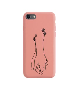Iphone 8 Çizgi Tasarımlı Pudra Lansman Telefon Kılıfı