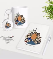 BK Gift Kişiye Özel Sınıf Öğretmeni Kupa Anahtarlık Beyaz Defter Kalem Hediye Seti-3 (Model 1)