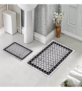 Banyo Halısı Ikili Klozet Takımı Kaymaz Tabanlı (60 xm x 100 cm + 40 cm x 60 cm) 