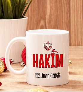 Hakime Hediye Beyaz Kupa Bardak