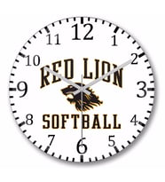 Red Lion Softball Duvar Saati Bombeli Gercek Cam