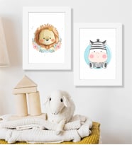 Aslan Ve Zebra Ahşap 2 Li 15,5X20,5 Cm Tasarım Çerçeve Seti