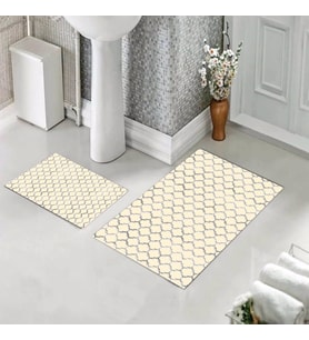 Banyo Halısı Ikili Klozet Takımı Kaymaz Tabanlı (60 xm x 100 cm + 40 cm x 60 cm) 