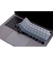 Laptop MacBook Air 13inc Klavye Koruyucu A1932 2018/2019 Avrupa İngilizce Baskı (Siyah-Gri)