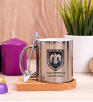 Hava Kuvvetleri Ahşap Altlıklı Silver Kupa Bardak