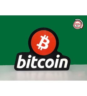 Bitcoin Yazılı Tabela 3D Led Neon Etkili Işıklı Tabela 30X45 CM Tek Taraflı