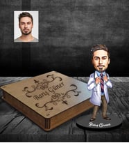 Kişiye Özel Doktor Tasarımlı Karikatür Ahşap Biblo Kutulu Bay-6