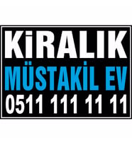 Kiralık Müstakil Ev Branda Afişi (Siyah Mavi Renk)