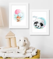Tilki Ve Rakun Ahşap 2 Li 15,5X20,5 Cm Tasarım Çerçeve Seti