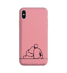 Iphone Xs Çizgi Tasarımlı Pudra Lansman Telefon Kılıfı
