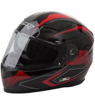 Sway 1816 RED Full Face Race Güneş Vizörlü Kapalı Kask Motor Kaskı ECER 2205 Sertifikalı (Kırmızı-Siyah)