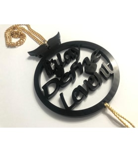 Kişiye Özel İsimli Pleksi Araba Dikiz Aynası Süsü (Piano Black)