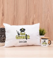 Özel Güvenlik Dikdörtgen Yastık ve Siyah Kupa Bardak