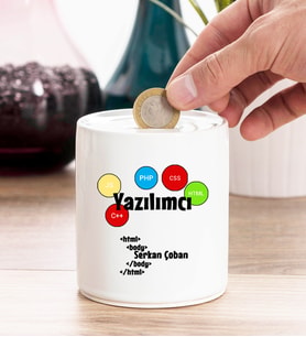 Yazılımcı Turuncu Kişiye Özel Kumbara