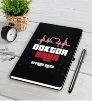 BK Gift Kişiye Özel Doktor Baba Siyah Defter Kalem Seti-2