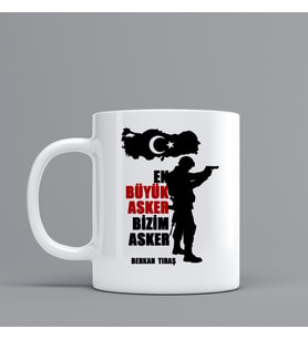 Asker Temalı Hediye Kupa Bardak Kişiye Özel Hediye W29