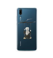 Salıncak Kız Tasarımlı Süper Şeffaf Silikon Telefon Kılıfı Huawei P20 